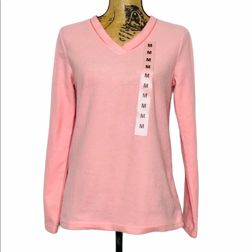 Pink Fuzzy Long Sleeve Lounge Top M
